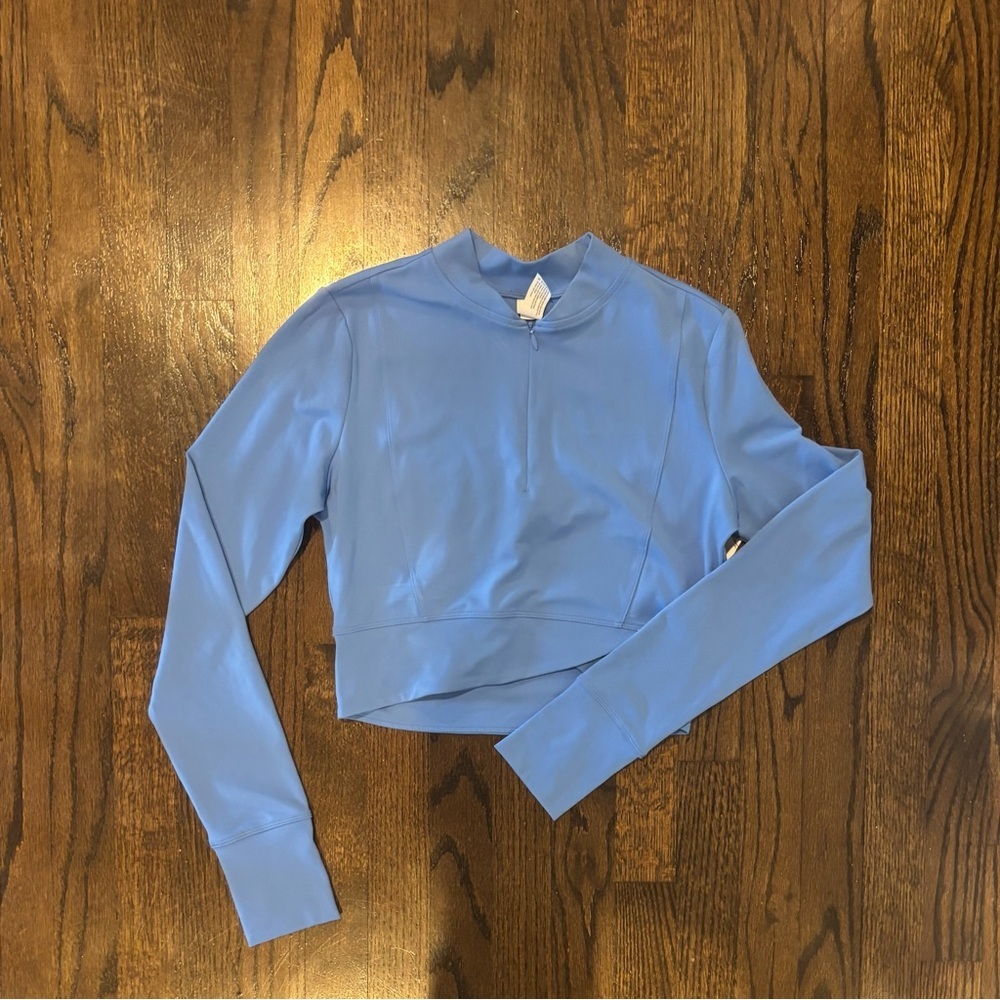 Yogalicious Blue Long Sleeve Crop Top